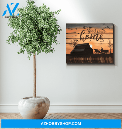 Horse It's So Good To Be Home Framed Canvas Wall Art