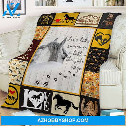 Horse Live Like Someone Left The Gate Open Blanket Gift For Horse Lovers Birthday Gift Home Decor Bedding Couch Sofa Soft and Comfy Cozy