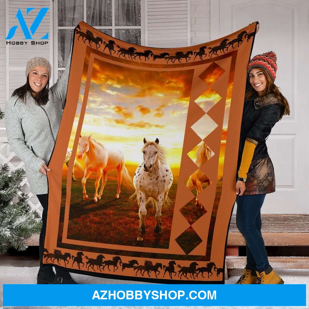 Horse Logenze Frame Fleece Blanket