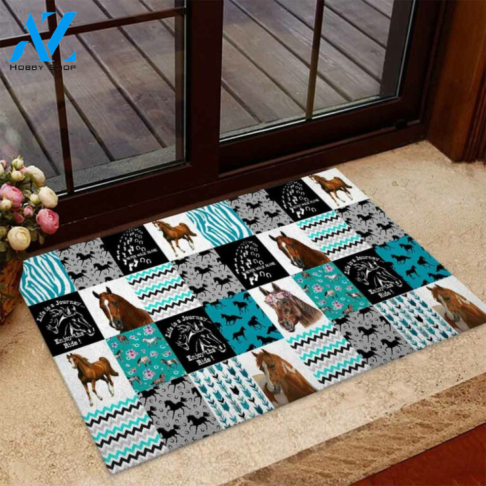 Horse Lovers Horse Pattern Doormat | Welcome Mat | House Warming Gift