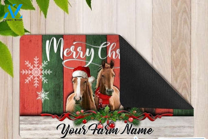 Horse Merry Xmas Personalized Funny Doormat Gift For Horse Lovers Home Decor Warm House Gift Welcome Mat