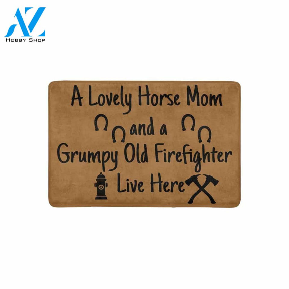 HORSE MOM GRUMPY OLD FF Doormat 23.6" x 15.7" (New) | Welcome Mat | House Warming Gift