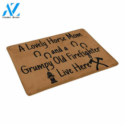 HORSE MOM GRUMPY OLD FF Doormat 23.6" x 15.7" (New) | Welcome Mat | House Warming Gift