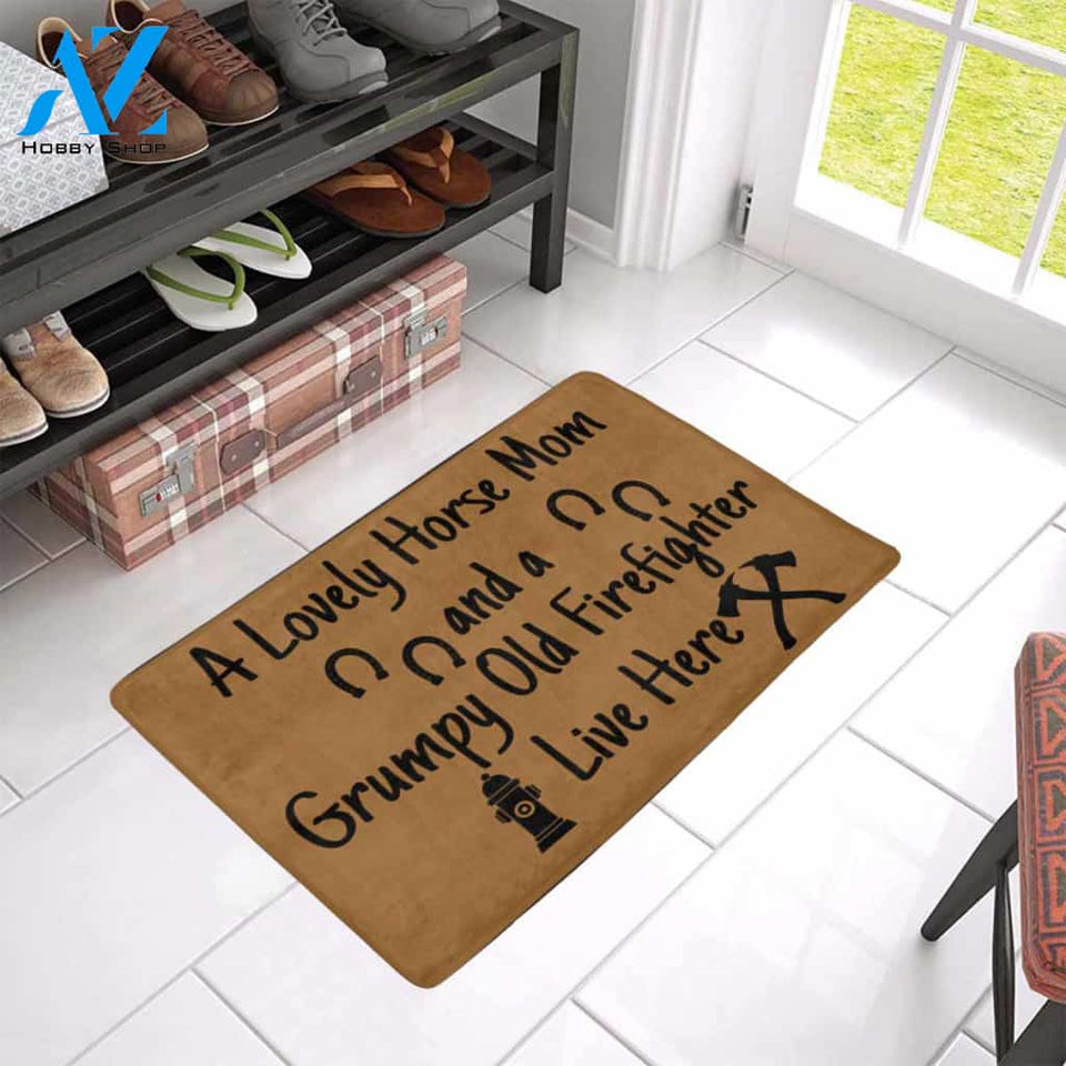 HORSE MOM GRUMPY OLD FF Doormat 23.6" x 15.7" (New) | Welcome Mat | House Warming Gift