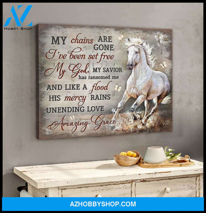 Top #66 Horse My Chains Are Gone Canvas Wall Art, Wall Decor Visual Art