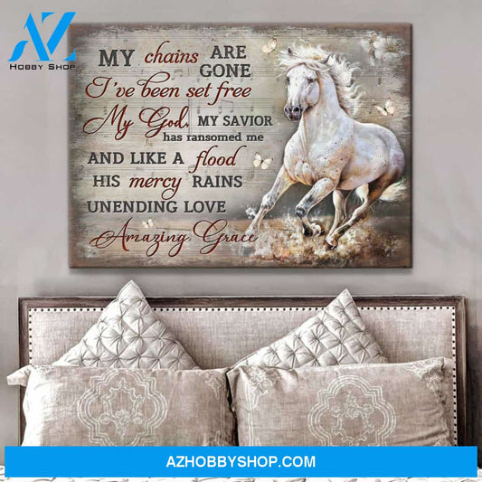 Top #66 Horse My Chains Are Gone Canvas Wall Art, Wall Decor Visual Art
