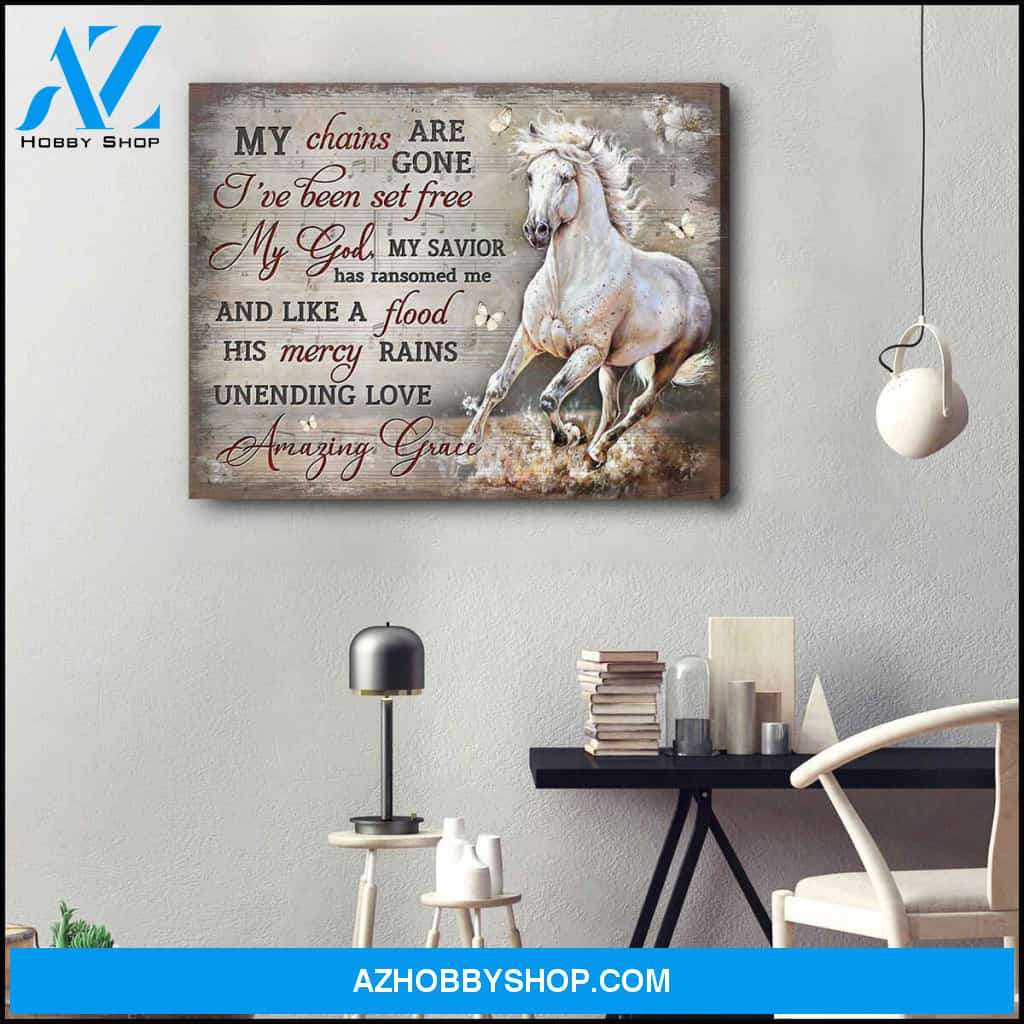 Top #66 Horse My Chains Are Gone Canvas Wall Art, Wall Decor Visual Art