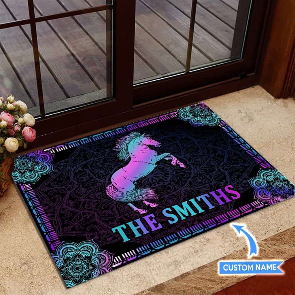 Horse Personalized Custom Name Doormat Welcome Mat