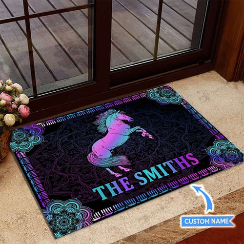 Horse Personalized Custom Name Doormat Welcome Mat