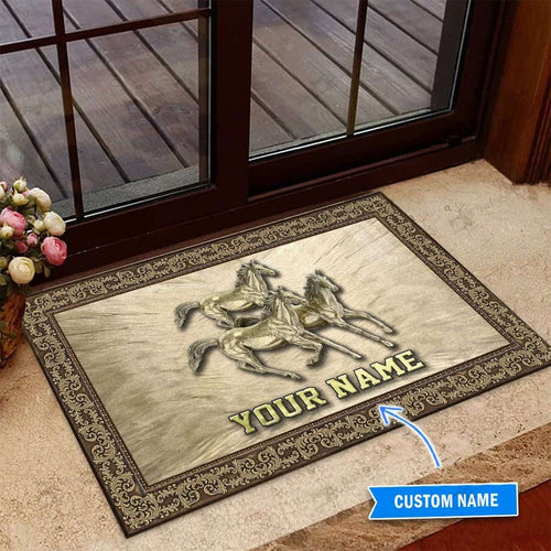 Horse Personalized Custom Name Doormat Welcome Mat