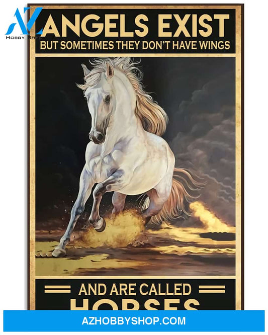 Horse Poster Angels Exist But Sometimes They Don T Have Wings Wall Decor