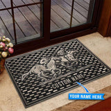 Horse Racing Personalized Custom Name Doormat Welcome Mat