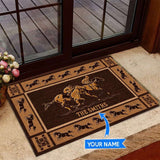 Horse Racing Personalized Custom Name Doormat Welcome Mat