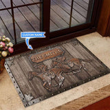 Horse Racing Personalized Custom Name Doormat Welcome Mat