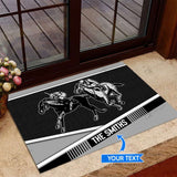 Horse Racing Personalized Custom Name Doormat Welcome Mat