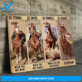 Horse Racing Running Be Strong Be Brave Be Humble Be Badass Everyday Poster Canvas Wall Decor Visual Art