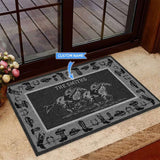 Horse Racingblack Version Personalized Custom Name Doormat Welcome Mat