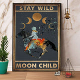 Horse Riding & Moon Stay Wild Moon Child Paper Poster No Frame Matte Canvas Wall Decor