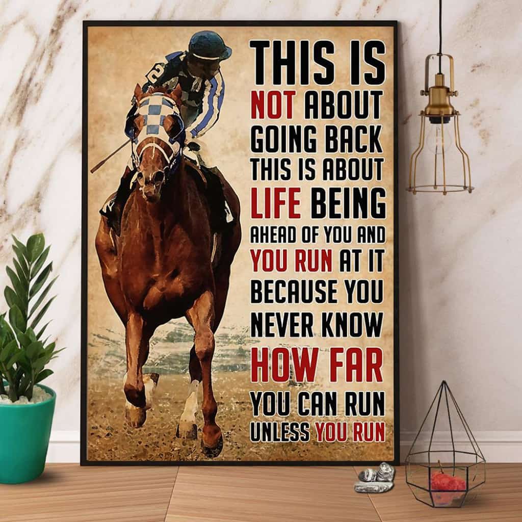 Horse Riding You Can Run Unless You Run Paper Poster No Frame Matte Canvas Wall Decor