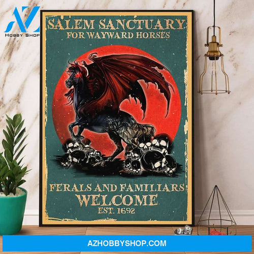 Horse Salem Sanctuary For Wayward Horses Canvas And Poster, Wall Decor Visual Art, Halloween Gift, Happy Halloween
