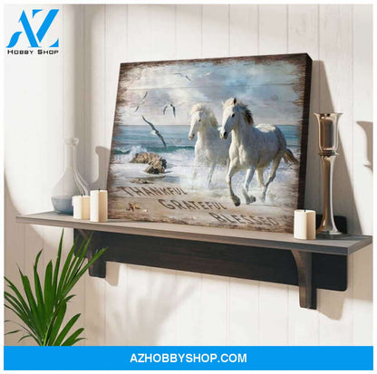 Horse Thankful Blessed Grateful Canvas Wall Art Decor