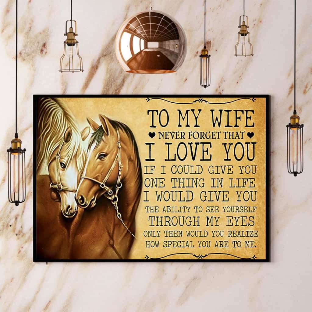 Horse To My Wife I Love You Paper Poster No Frame Matte Canvas Wall Decor