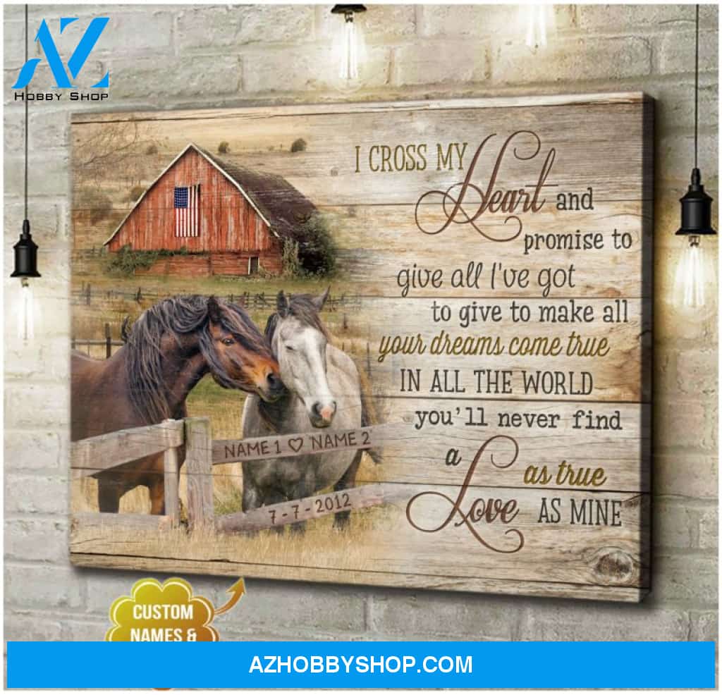 Horse Wall Art 3rd Year Anniversary Gift I Cross My Heart Canvas Print