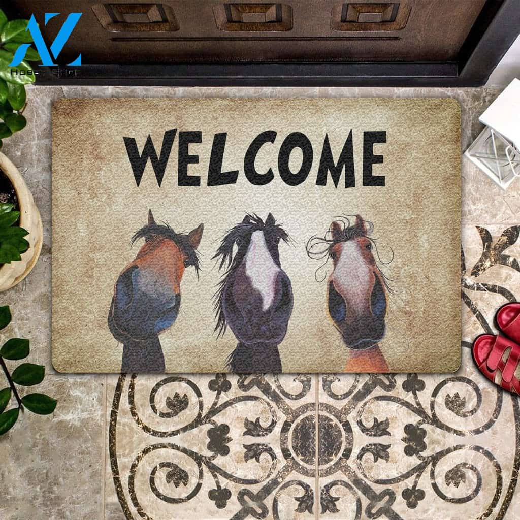 Horse Welcome Farm Funny Indoor And Outdoor Doormat Warm House Gift Welcome Mat Birthday Gift For Horse Lovers