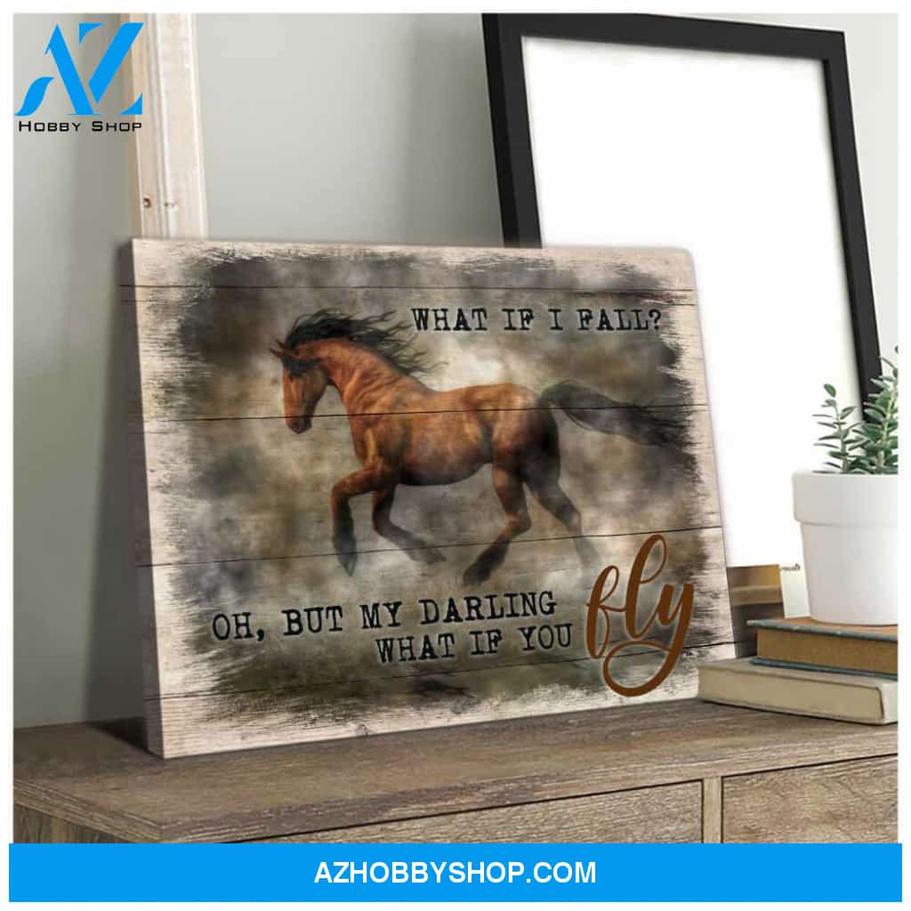 Horse What if I fall Canvas Wall Art Decor