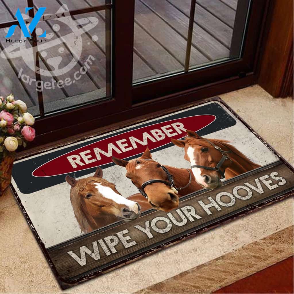 Horse Wipe Your Hooves Doormat