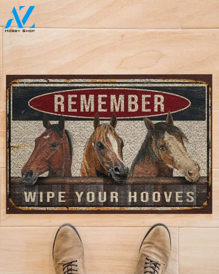 Horse Wipe Your Hooves Vintage Funny Indoor And Outdoor Doormat Warm House Gift Welcome Mat Birthday Gift For Horse Lovers Farm Farmer