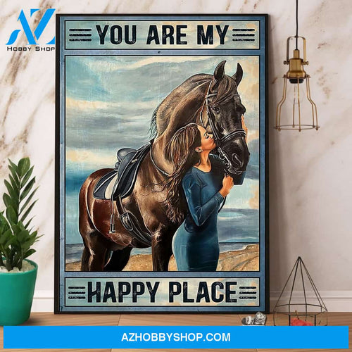 Horse You Are My Happy Place Canvas And Poster, Wall Decor Visual Art