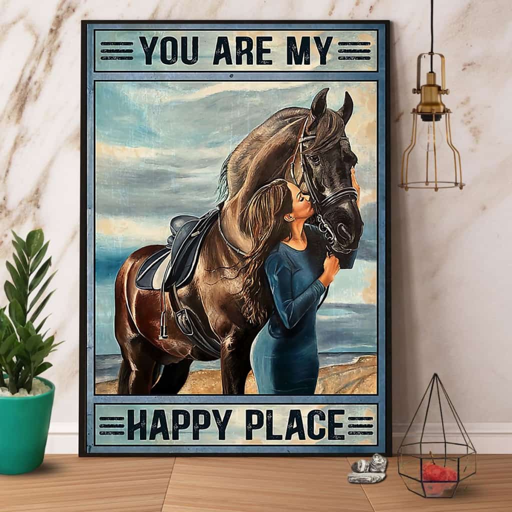 Horse You Are My Happy Place Paper Poster No Frame Matte Canvas Wall Decor