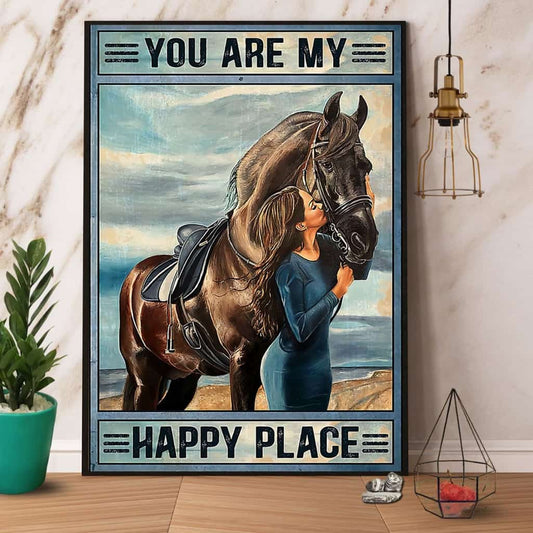Horse You Are My Happy Place Paper Poster No Frame Matte Canvas Wall Decor