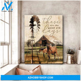 Horses and Barn Canvas These Are The Good Old Days Wall Art Decor