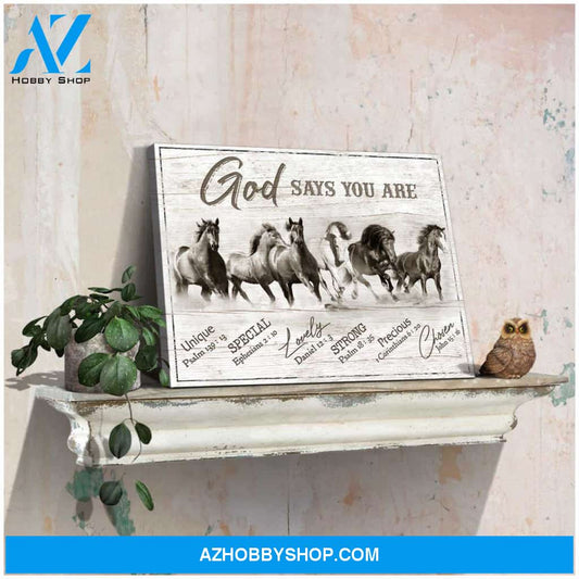 Horses God Says You Are Canvas Wall Art Decor