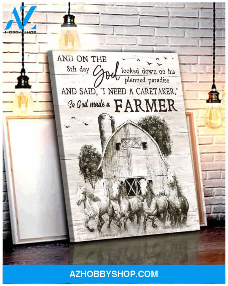Horses So God made a farmer Farm Canvas Wall Art Decor