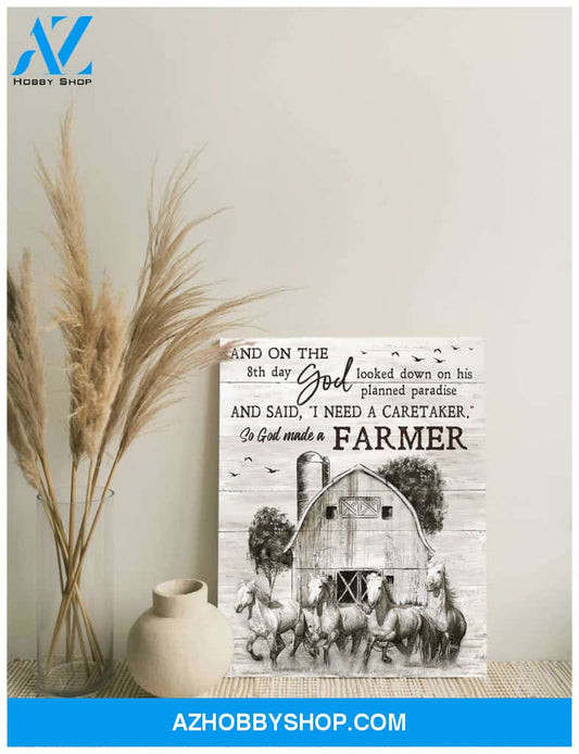 Horses So God made a farmer Farm Canvas Wall Art Decor