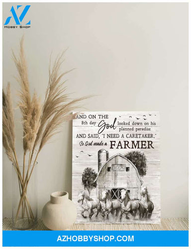 Horses So God made a farmer Farm Canvas Wall Art Decor