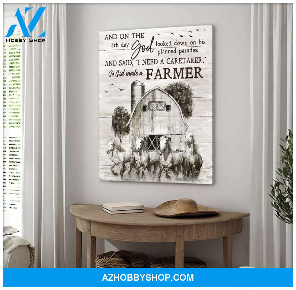 Horses So God made a farmer Farm Canvas Wall Art Decor