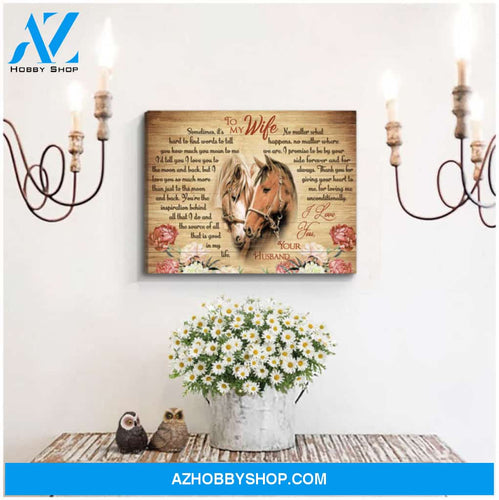 Ohcanvas Horses To My Wife It's Hard To Find Words Canvas Wall Art Farmhouse Decor
