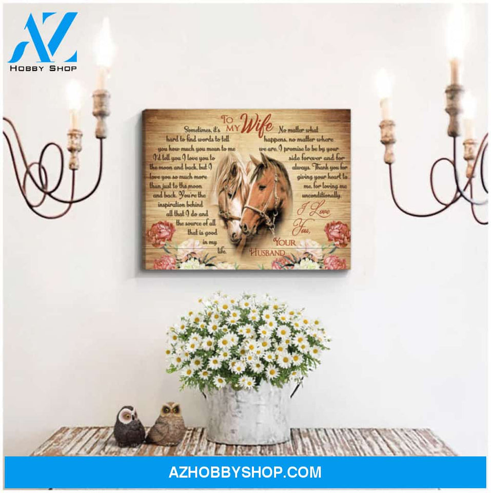 Ohcanvas Horses To My Wife It's Hard To Find Words Canvas Wall Art Farmhouse Decor