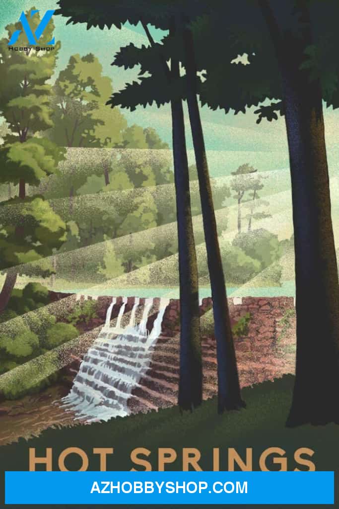Hot Springs National Park Arkansas Lithograph National Park Series