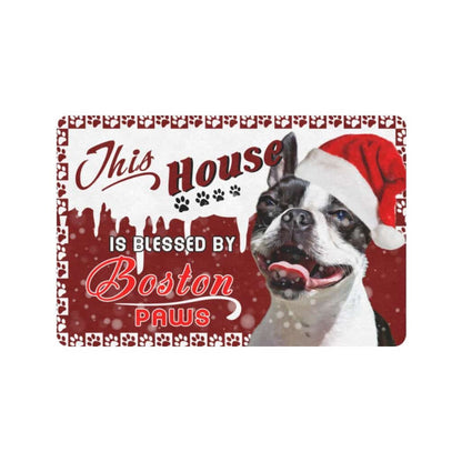 House Blessed By Paws Boston Terrier Dog Lover Doormat Welcome Mat