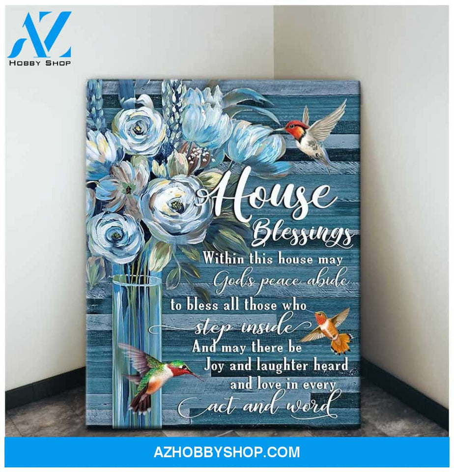 House Blessing Hummingbird Premium Canvas Wall Art