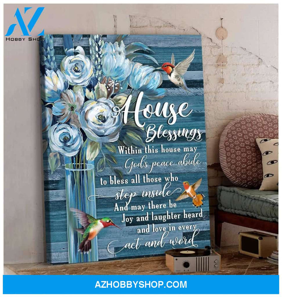 House Blessing Hummingbird Premium Canvas Wall Art