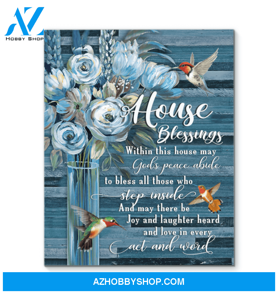 House Blessing Hummingbird Premium Canvas Wall Art
