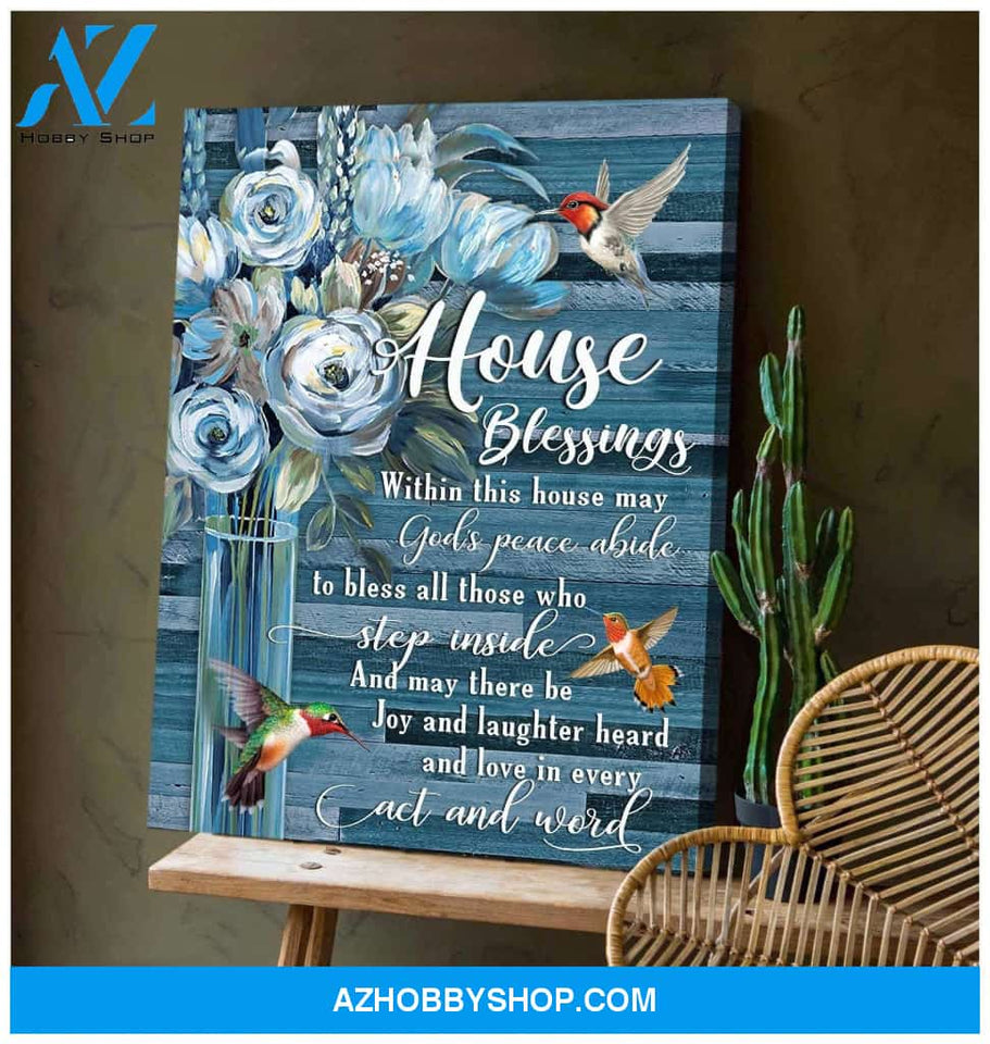 House Blessing Hummingbird Premium Canvas Wall Art