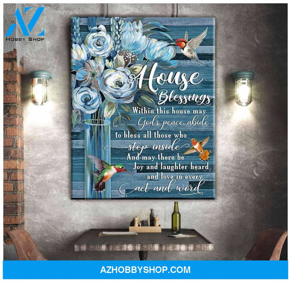 House Blessing Hummingbird Premium Canvas Wall Art