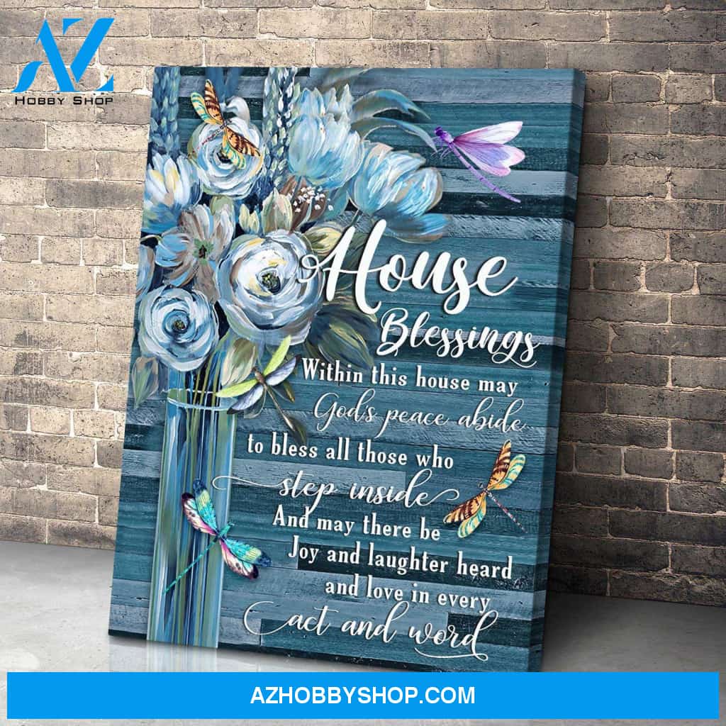 House Blessings Dragonfly Wall Art Canvas